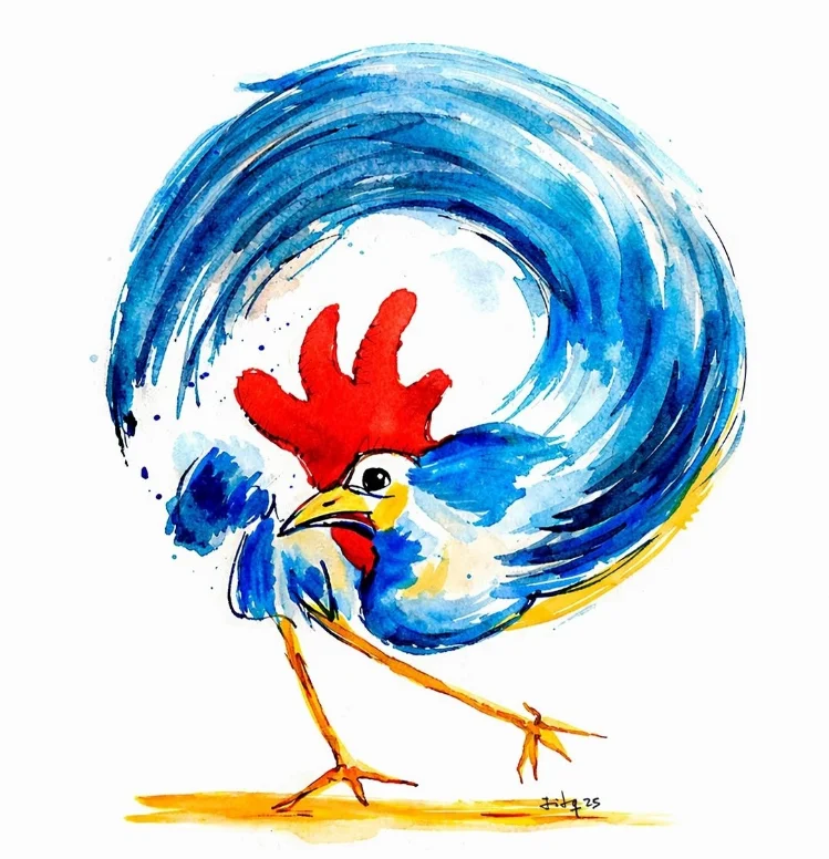 Gallo Acuarela